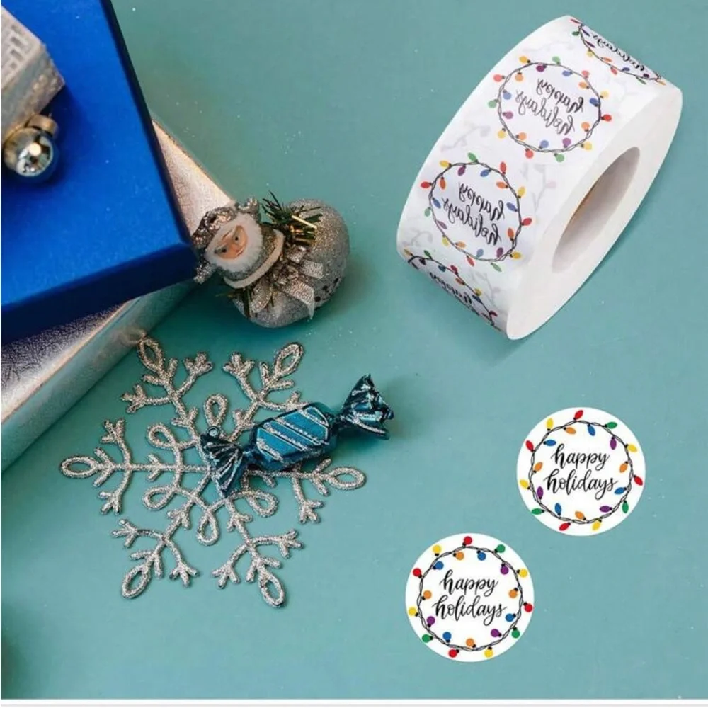 Festive Holiday Stickers - Multicolor Pack of 50